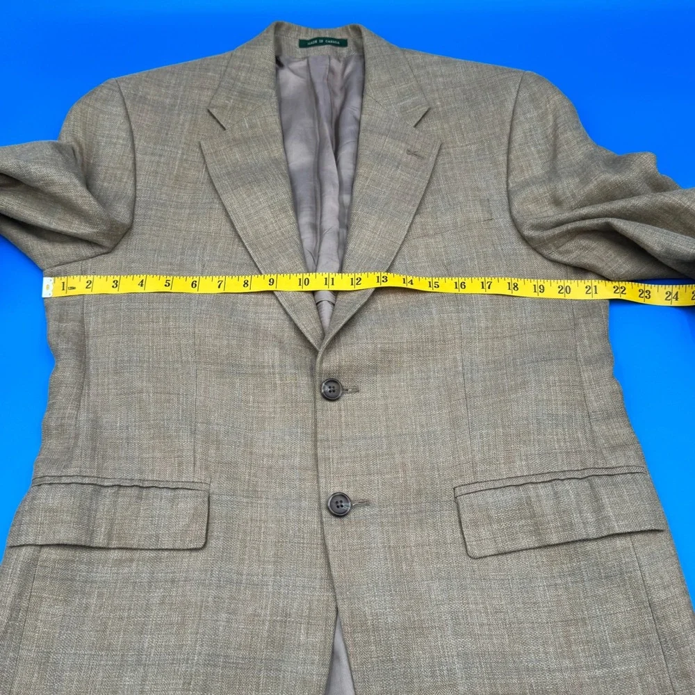 Lauren Ralph Lauren Mens‎ Tan Plaid Wool Blend Sport Coat Blazer Jacket